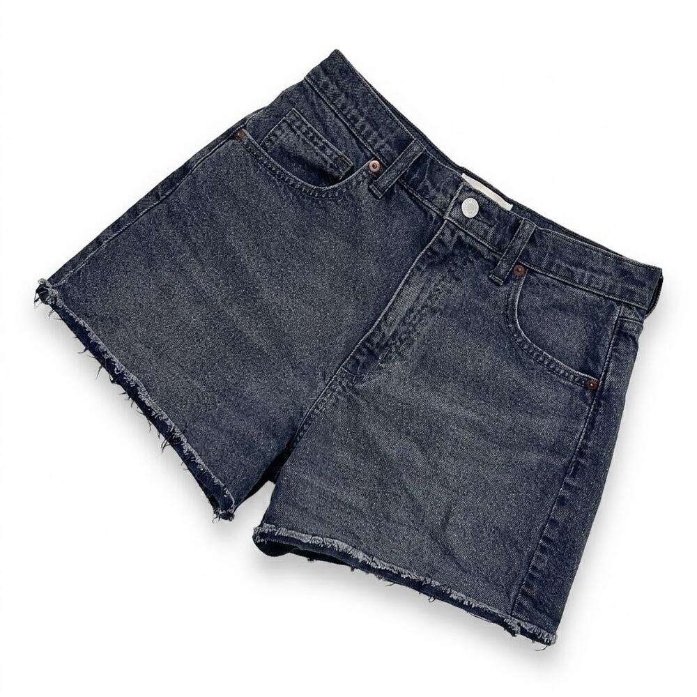 UNIVERSAL THREAD 90s Cutoff Shorts Faded Black High Rise Stretch Denim Womens 6